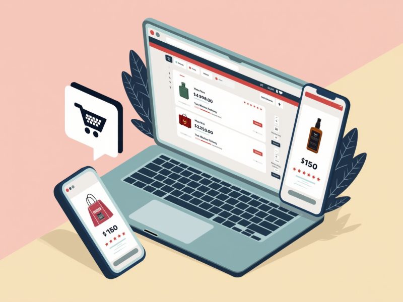 Same product displayed across three sales channels with inconsistent pricing and product information