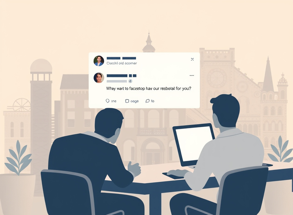 Brand manager writing a helpful public response to customer complaint on Facebook post.