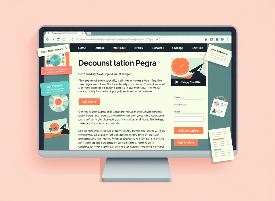 Website page showing content with integrated conversion offers and form fields