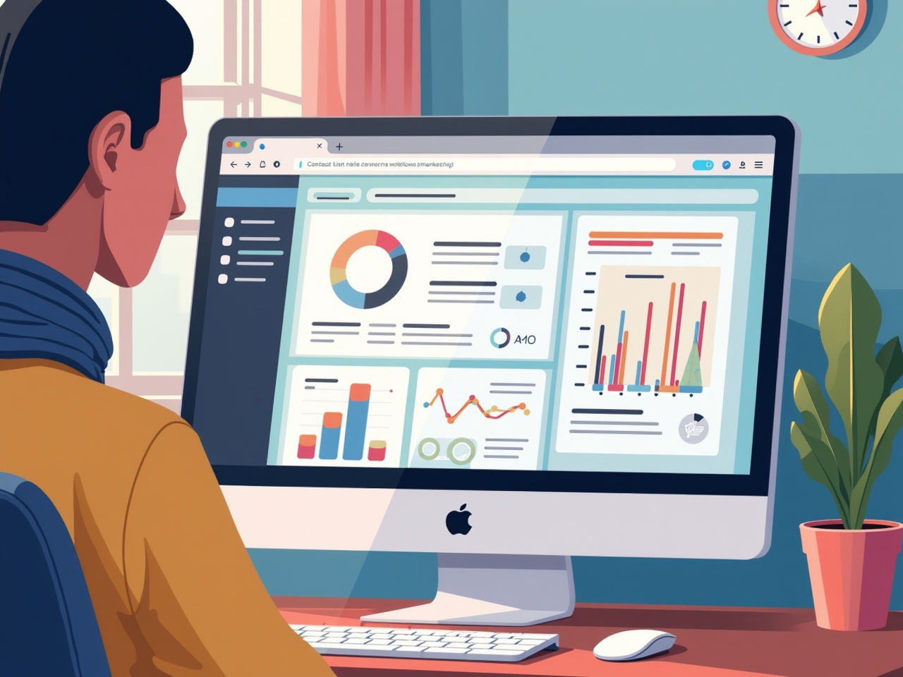 Email marketing platform dashboard with contact management and automation features displayed on screen