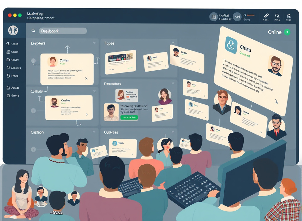 Dashboard displaying one generic marketing message broadcast to a large, diverse audience